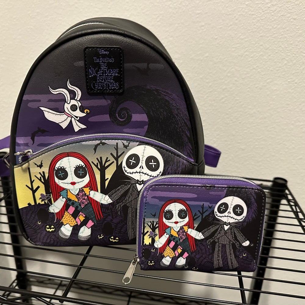Loungefly Nightmare Before Christmas Backpack + Wallet